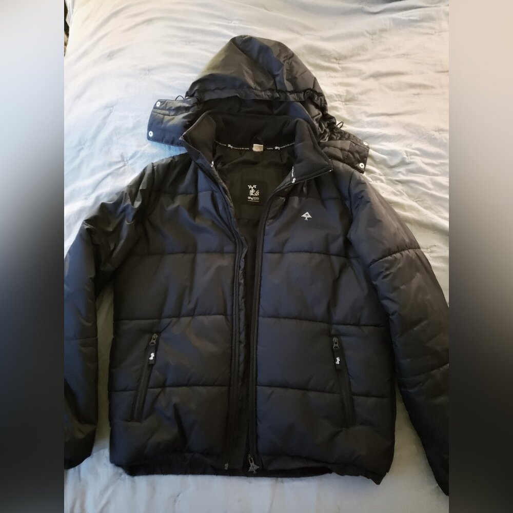 Lifted Research Group (LRG) Men's Insulated Puffer Coat (Black, M)